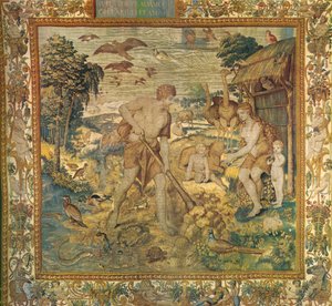 Adam Working in the Field. Series History of the First Parents